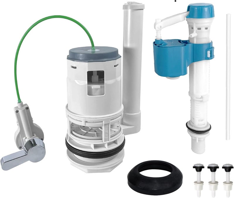 Vootenec Toilet Tank Replacement Kit for Lever-Handle Toilets - Includes Water-Saving 3-Inch Dual Flush Valve Replacement with Integrated Handle, Adjustable Fill Valve - Image 1